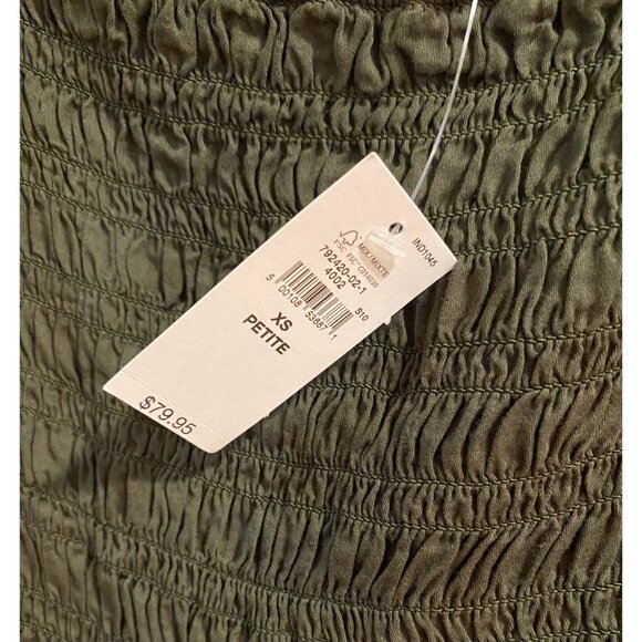 GAP Green Puff Sleeved Smocked Mini Dress XS Petite / XSP (Sundress, Short) - Picture 6 of 7